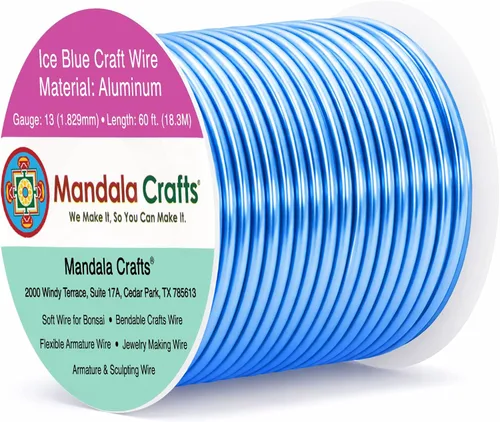 Vista 174 de Mandala Crafts - Alambre de aluminio anodizado de calibre 22 para hacer joyas - 137.2 m de alambre flexible surtido y coloreado - Doble para bonsái