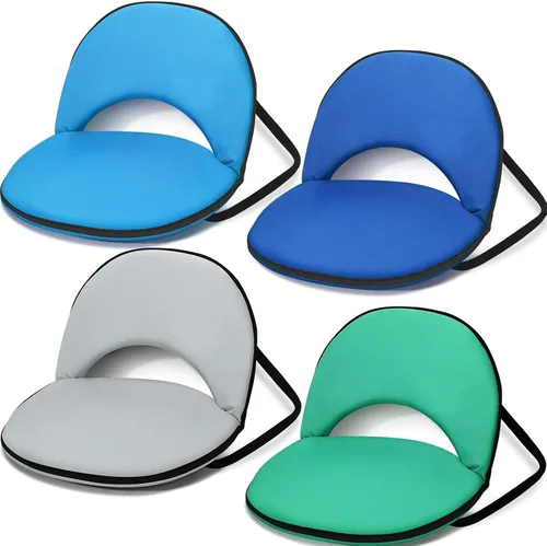 Vista 10 de Maitys 2 asientos de estadio para gradas con soporte para espalda, silla acolchada plegable para estadio con 5 posiciones ajustables, silla portátil
