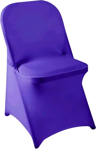Vista 17 de Fundas plegables para sillas de fiesta, 12 piezas, fundas universales de elastano ajustables para bodas, banquetes, conferencias