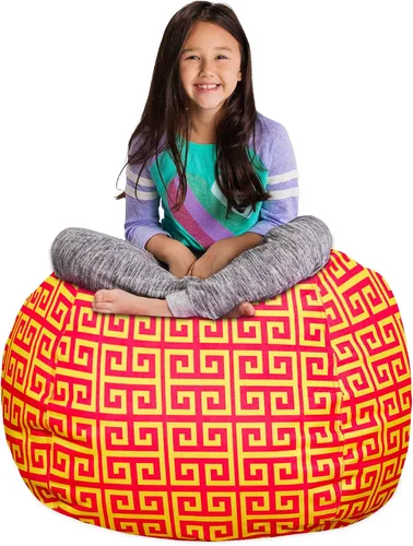 Vista 75 de Posh Creations Funda de puf para niños con almacenamiento para animales de peluche - Organizador de juguetes para niños, Mediano 68.58 cm - Lona