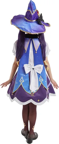 Vista 6 de Cosplay.fm Disfraz de cosplay para mujer, vestido de sirvienta con sombrero para Mona Cosplay