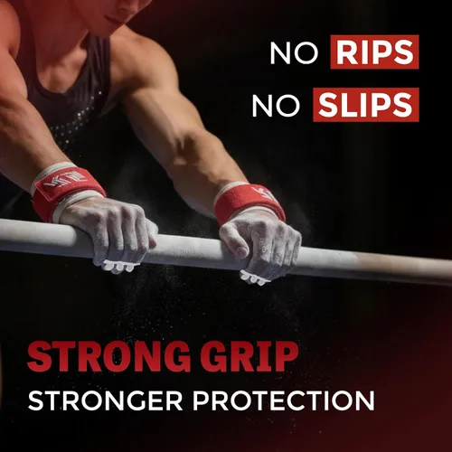 Vista 13 de Reisport Agarres de gimnasia de barra alta para hombre, empuñaduras de cuero duradero para barras de gimnasia para hombres y niños