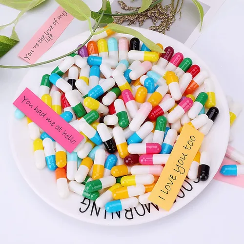 Vista 5 de Pastillas de mensaje de cápsula en botella, 110 píldoras de amor lindas para cumpleaños, Navidad, aniversario, día de San Valentín, relaciones