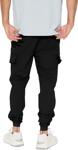 Vista 7 de Lexiart Pantalones deportivos de moda para hombre, pantalones de senderismo con cordón, pantalones deportivos largos para entrenamiento de gimnasio
