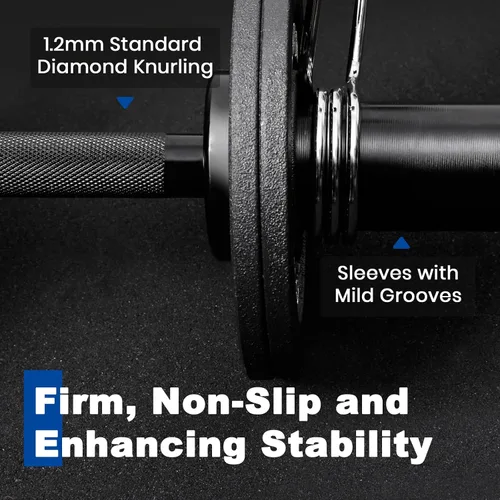 Vista 4 de LIONSCOOL 16"Loadable Dumbbells Pairs, Olympic Dumbbell Handle/Bar for Strength Training, Compatible with 2’’ Standard Plates, Includes 2 Pair of