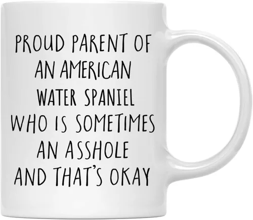 Vista 9 de Andaz Press Funny Dog - Taza de café de 11 onzas, regalo de broma, orgulloso padre de un afenpinscher que es a veces un gilipollas y eso está bien