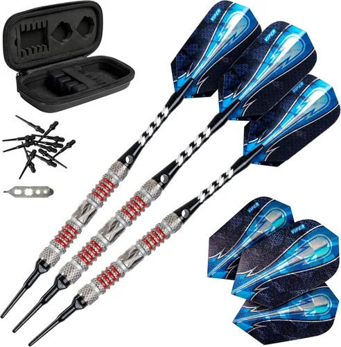 Vista 14 de Viper Astro - Juego de dardos de punta suave de 80% tungsteno con estuche
