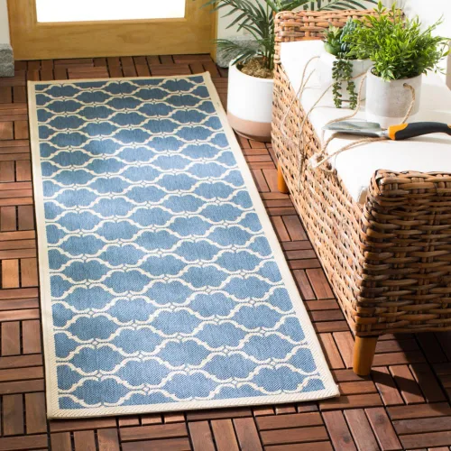 Vista 20 de SAFAVIEH Alfombra lavable al aire libre Courtyard Collection - 9 x 12 pies, beige y terracota, no desprende pelusa y fácil limpieza, ideal