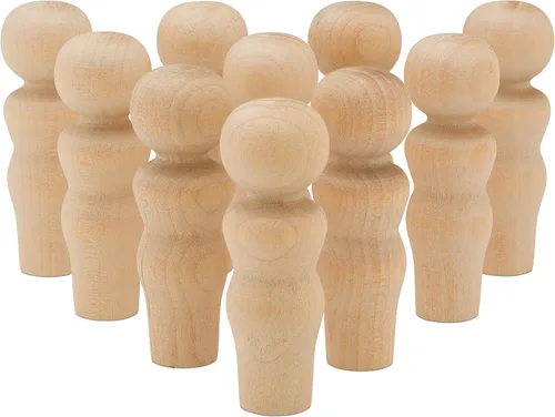 Vista 12 de Muñecas de madera en miniatura de 1-1/8 pulgadas, paquete de 100 muñecas pequeñas para manualidades, figuras en miniatura y juego de mundo pequeño