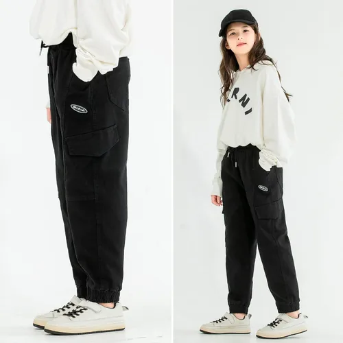 Vista 2 de MINI PANDA Pantalones para niñas, elásticos, holgados, tallas 6-16, de moda