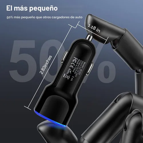 Vista 4 de Cargador de coche para teléfono Android, adaptador de carga rápida para Samsung Galaxy S25FE/S25 Ultra/A16 5G/A17/A56/A55/A54/A53/A15/A26/A36/S24