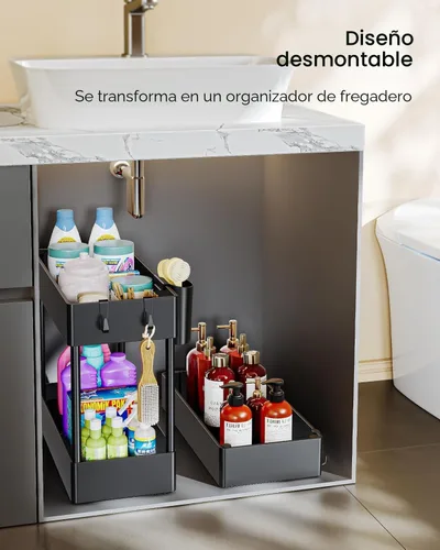 Vista 9 de Pipishell Carrito de almacenamiento delgado con ruedas, organizador de baño de 3 niveles y carrito de almacenamiento, carritos rodantes para baño