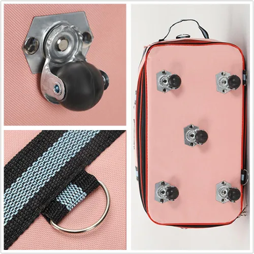 Vista 6 de Radefasun Bolsa de viaje Oxford expandible extra grande con ruedas, impermeable, ligera, plegable, maleta, Rosado, Equipaje extensible central