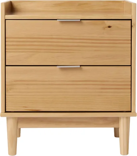 Vista 5 de Walker Edison Blythe Mid-Century - Mesita de noche moderna con 2 cajones, 20 pulgadas, pino natural