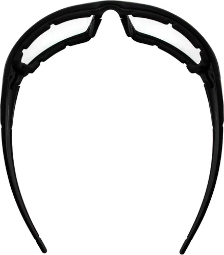 Vista 4 de Alpha Omega AO5 - Lentes de sol de motocicleta acolchados de espuma Z87.1 para hombres o mujeres, montura negra, lentes transparentes