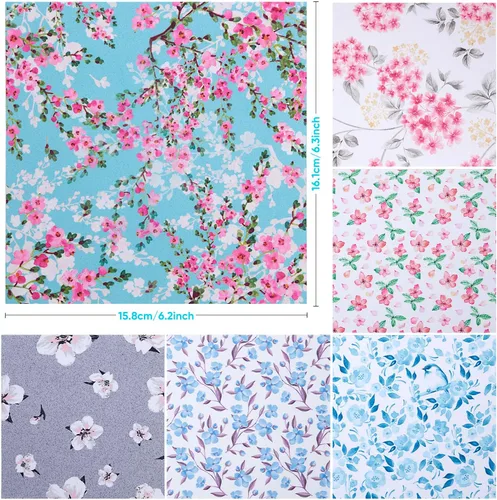 Vista 2 de 6 piezas de paños de limpieza de gafas engrosados con elegante diseño de flores, paños de limpieza de microfibra, paños de limpieza suaves