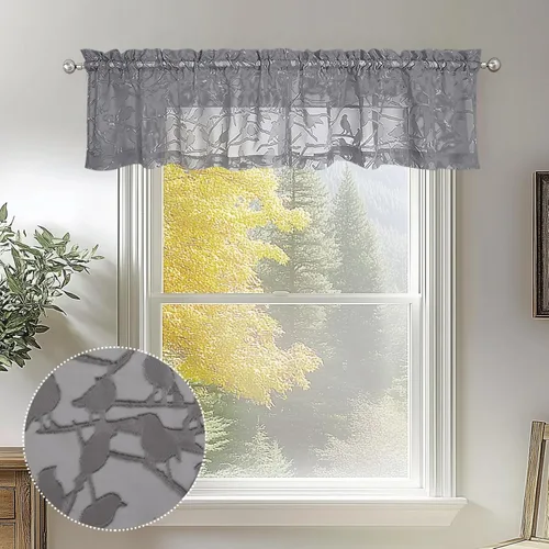 Vista 68 de OVZME Anji Clip Voile Sheer Tiers RD 2X30X36 Negro