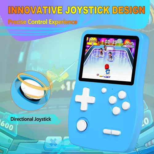 Vista 6 de Juegos de mano de 32 bits para niños precargados 139 videojuegos, reproductor de videojuegos portátil con pantalla IPS de 3.0 pulgadas y batería