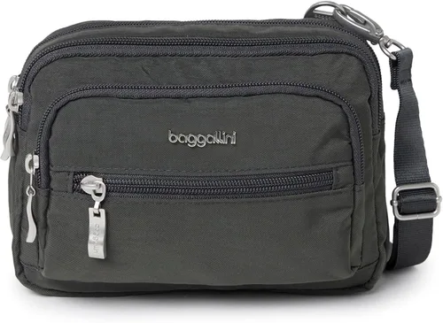Vista 21 de Baggallini Bolsa cruzada pequeña con triple cremallera para mujer, 8 x 6 pulgadas, ligera, convertible