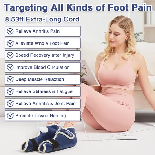 Vista 7 de AOBOCO 1 par de almohadillas térmicas de pies para fascitis plantar, calentadores de pies calentados para tendinitis de Aquiles, esguince de talón