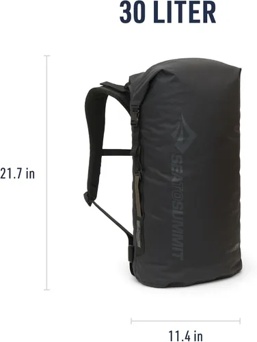 Vista 6 de Sea to Summit Big River Dry Mochila con arnés ajustable, 30 litros, color negro azabache