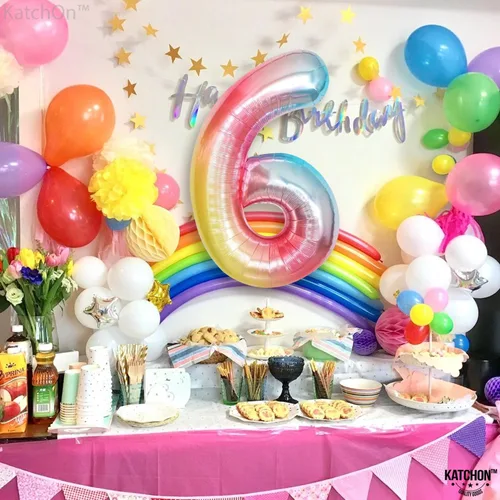 Vista 1265 de KatchOn Globo negro del número 1 de 40 pulgadas, globo de feliz cumpleaños Large Mylar Number One Balloon for 1st Birthday Decorations, Foil
