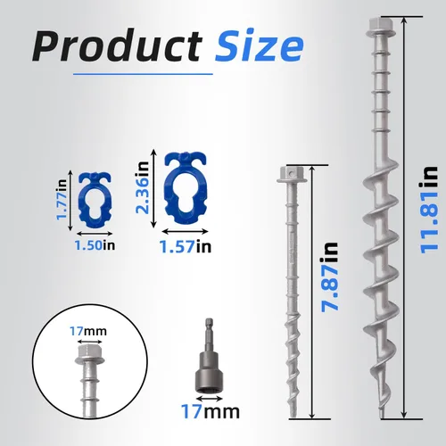 Vista 2 de Homeon Wheels - 12 piezas anclajes de suelo para campamento, tornillos de aluminio, metal resistente, no se oxida, anclajes fundidos para tienda