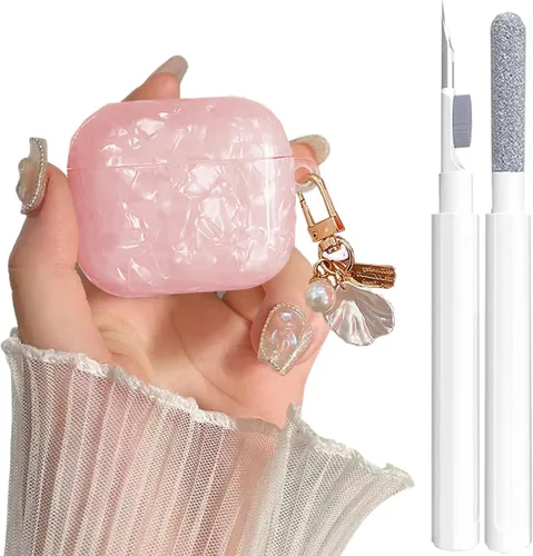Vista 11 de Linda funda transparente para AirPods de 3ª generación, color verde, diseño de lazo femenino, TPU suave, a prueba de golpes, Kawaii Airpods