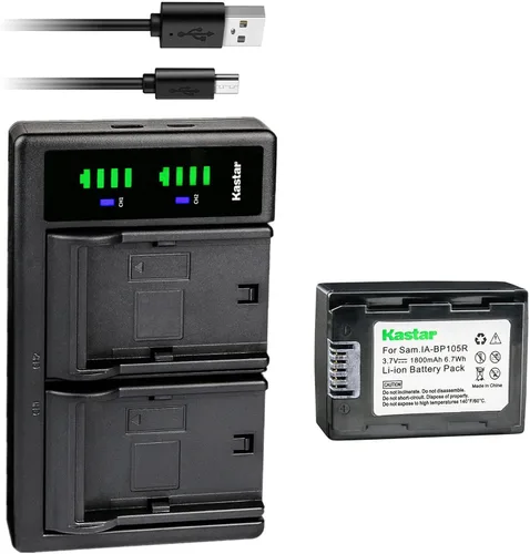 Vista 8 de Kastar Reemplazo del cargador de batería USB IA-BP105R LTD2 para cámaras Samsung HMX-F80BN, HMX-F80SN, HMX-F80BN/XAA, HMX-F80SN/XAA, HMX-F800