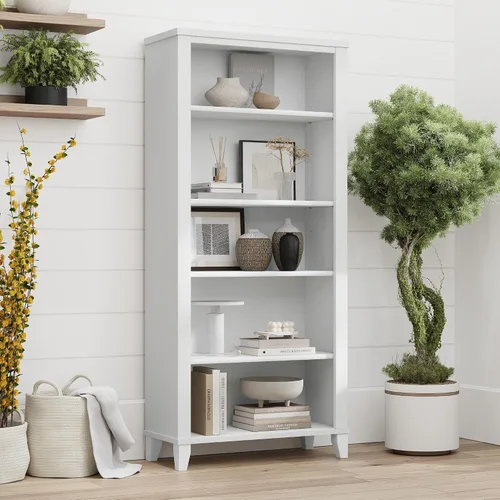 Vista 2 de Bush Furniture Somerset - Estantería alta de 5 niveles en acabado blanco