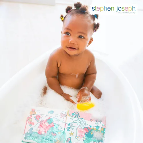 Vista 4 de Stephen Joseph, Libro flotante que cambia de color, juguetes de baño para niños pequeños, sirena