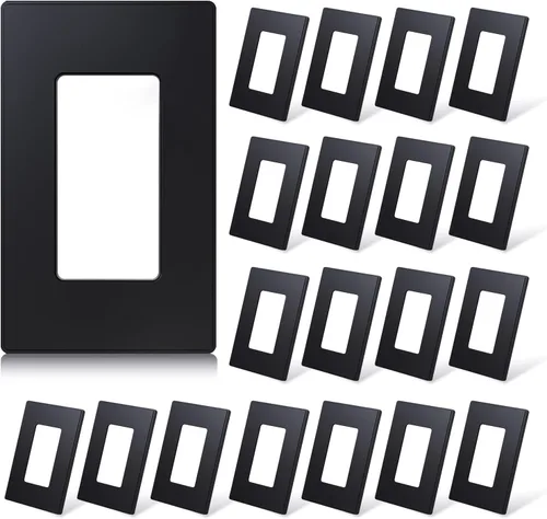 Vista 11 de ELEGRP Placas de pared decorativas sin tornillos de 1 banda, cubierta de placa frontal termoplástica irrompible para interruptor de salida