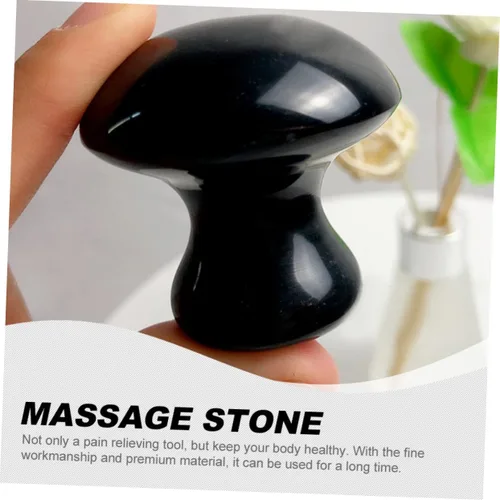 Vista 3 de FRCOLOR Masajeador de raspado de hongos Gua Sha Stone Face Body Massage Tool Bordes lisos en relajación Circulati de sangre