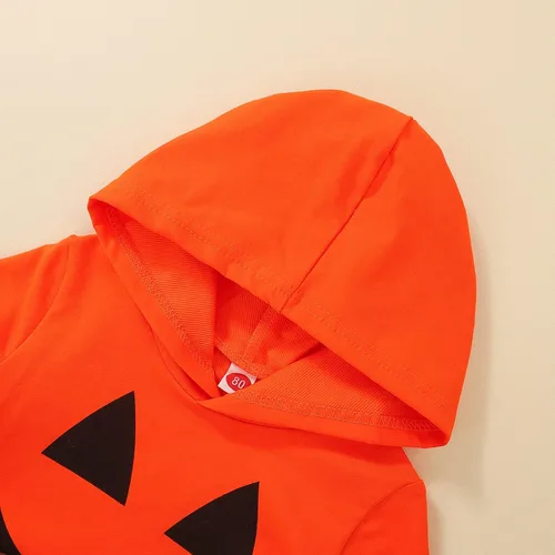 Vista 2 de Conjunto de ropa de manga larga con capucha y pantalones para bebé recién nacido para Halloween