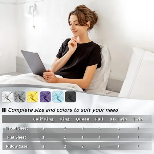 Vista 4 de EaseHome Juego de Sábanas Tamaño Queen - Sábanas de Cama Queen de Microfibra Cepillada de Lujo Extra Suave con Bolsillo Profundo de 18 Pulgadas Negro