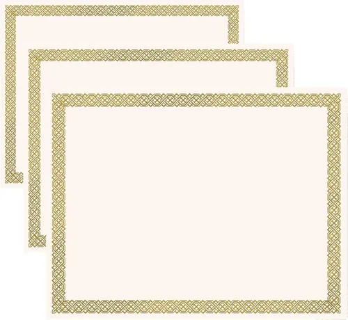 Vista 6 de Great Papers! Certificado de lámina trenzada, 8.5 x 11 pulgadas, 12 unidades (936060), dorado