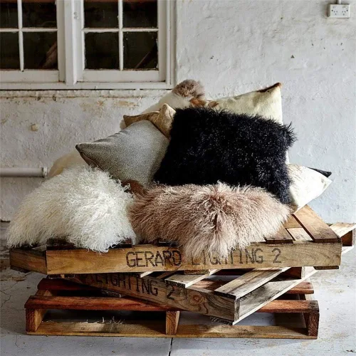Vista 5 de Seek4comfortable Funda de almohada de cordero mongol de 16 x 16 pulgadas, fundas de almohada decorativas de piel de cordero