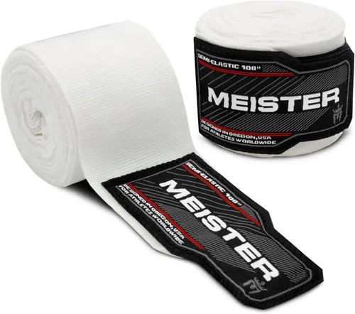 Vista 7 de Meister Junior - Vendas de algodón elástico para MMA y boxeo, 108" (1 par). Negro