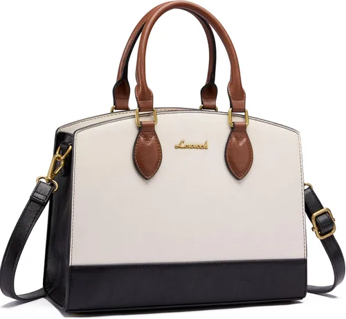 Vista 7 de LOVEVOOK Monederos y bolsos para mujer, bolso de hombro vintage moderno, bolso de mano de piel sintética, bolso de mano mediano para mujer