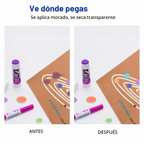 Vista 2 de Avery Pegamento en barra, morado que desaparece, lavable, no tóxico, 1.27 oz, 6 barras de pegamento (98071)