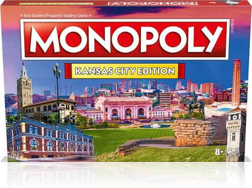 Vista 5 de Monopoly Juego de mesa Kansas City Edition: 2-6 jugadores Juegos de mesa familiares para niños y adultos, juegos de mesa para niños de 8 años