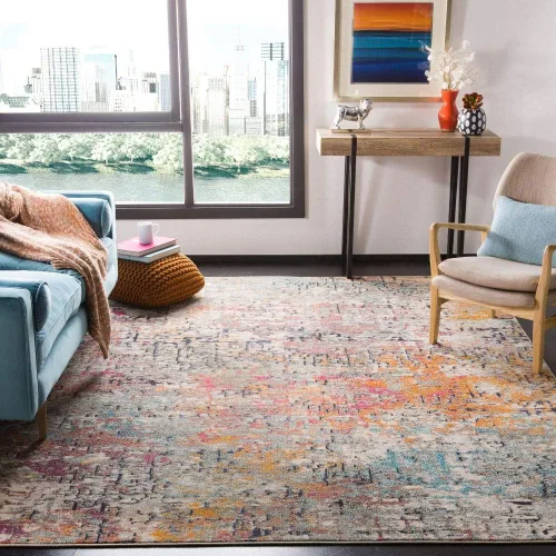 Vista 47 de SAFAVIEH Colección Madison - Alfombra de acento 2'2" x 4', negro y dorado, diseño abstracto moderno, no desprende pelusa y fácil cuidado, ideal