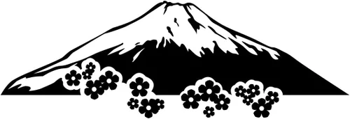Vista 4 de Calcomanía de vinilo para pared, diseño de montaña Mt Fuji, 10 x 30 pulgadas, diseño único y moderno asiático, Japón, país, Honshu, ciudad, hogar
