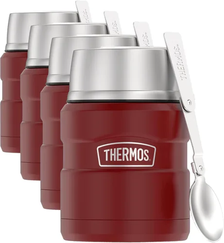Vista 14 de THERMOS Stainless King Tarro de alimentos aislado al vacío con cuchara, 16 onzas, verde militar