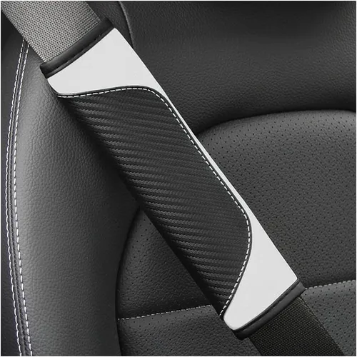 Vista 23 de Osilly 2 piezas de fundas para cinturón de seguridad de coche, protección de hombro de fibra de carbono, cojín suave para cinturón de seguridad