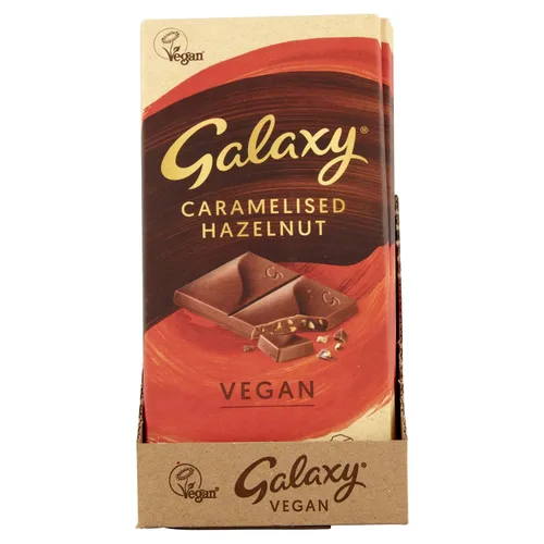 Vista 5 de Galaxy Vegan Chocolate con avellana caramelizado 3.53 oz x 6 (3.5 onzas x 6)