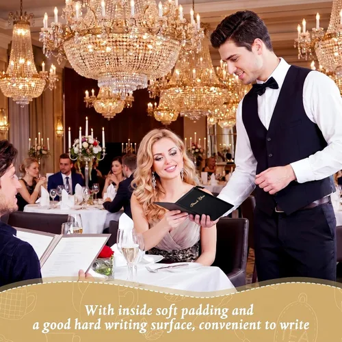 Vista 6 de Potchen 10 Pcs Server Books, Waiter Check Presenters, Guest Check Holder Waitress Book with Receipt Holder for Restaurants Waitress Bars Hotels