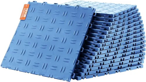 Vista 16 de VEVOR Kit de bordes de transición hembra para pisos de garaje, 15 piezas resistentes de PP modular entrelazado para bordes de suelos de garaje Negro
