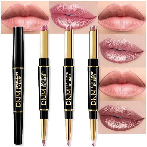 Vista 31 de evpct Juego de 1 lápiz labial y delineador de labios rojo rubí para mujer, kit mate con delineador de labios, manchas de labios duraderas