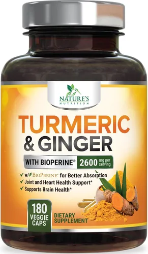 Vista 11 de Suplemento de curcumina de cúrcuma – 2000 mg de cúrcuma orgánica por porción – 95% curcuminoides, jengibre y pimienta negra BioPerine para una mejor